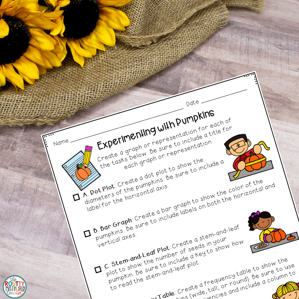 This activity page includes pumpkin activities for upper elementary students.
