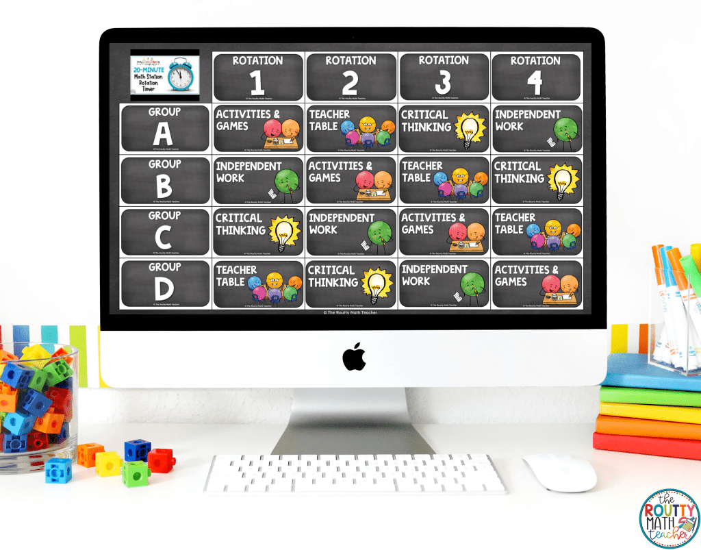 This is an example of a digital math rotations chart.